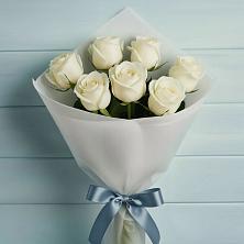 Букет 7 Белых роз Эдлесс Лав в Морозовске