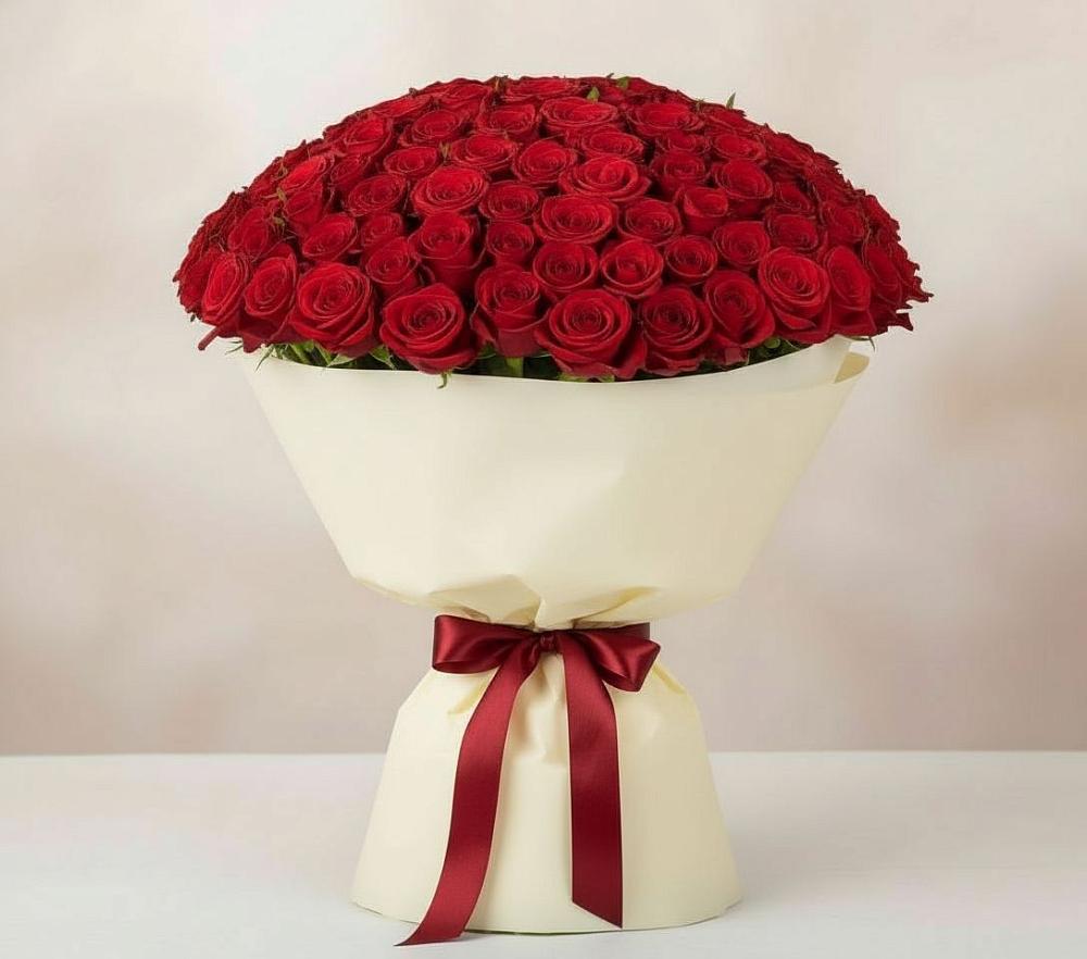 Букет 101 Красная роза Милано в Морозовске