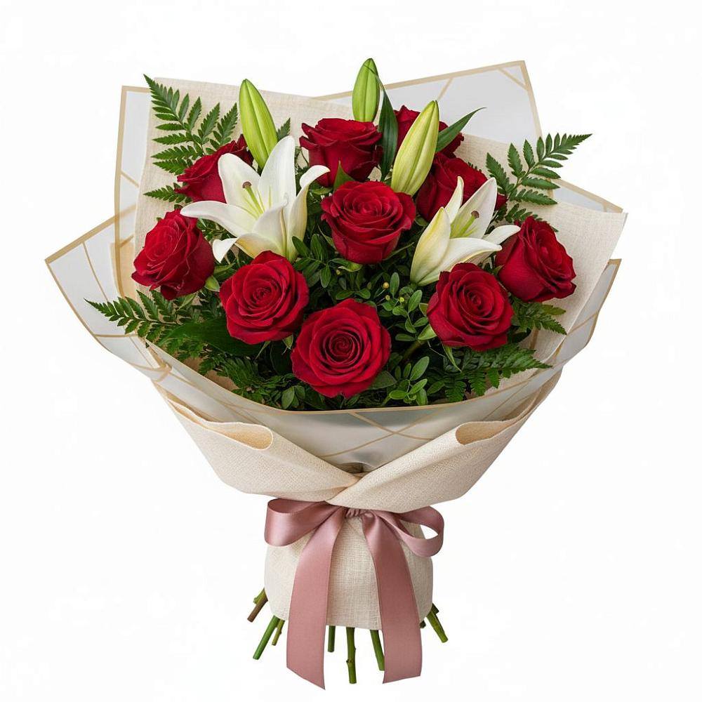 Букет цветов из: Лилии и Розы в Морозовске