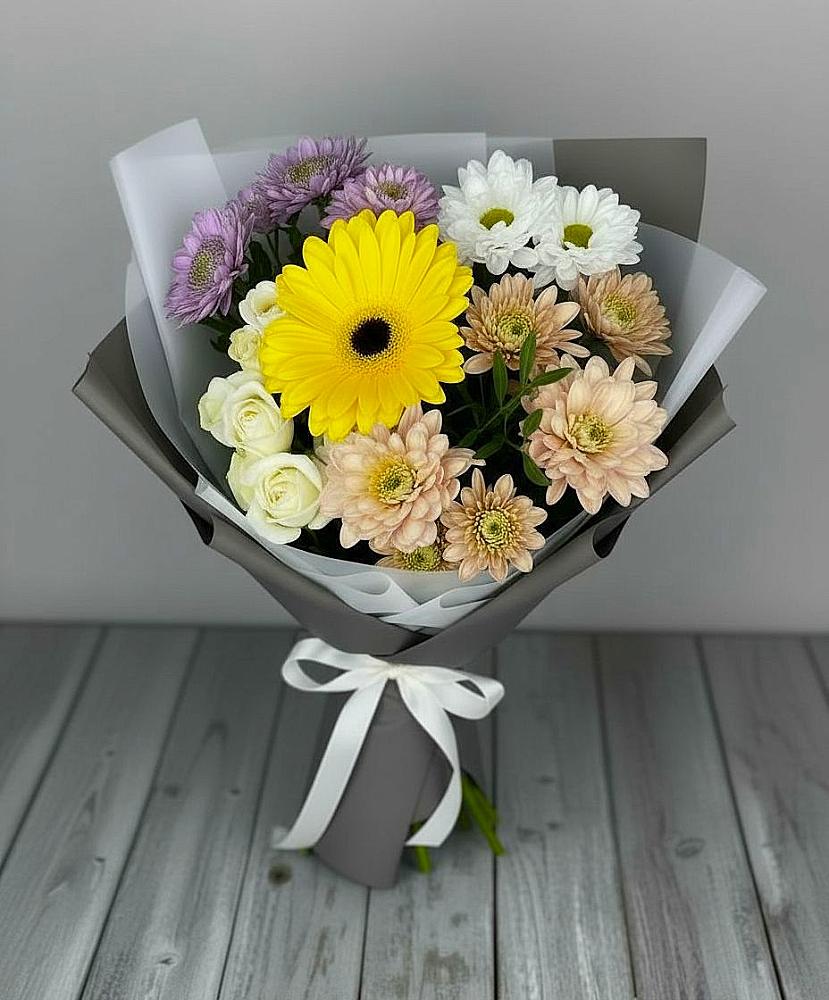 Букет цветов из: Розы, Герберы и Хризантемы в Морозовске