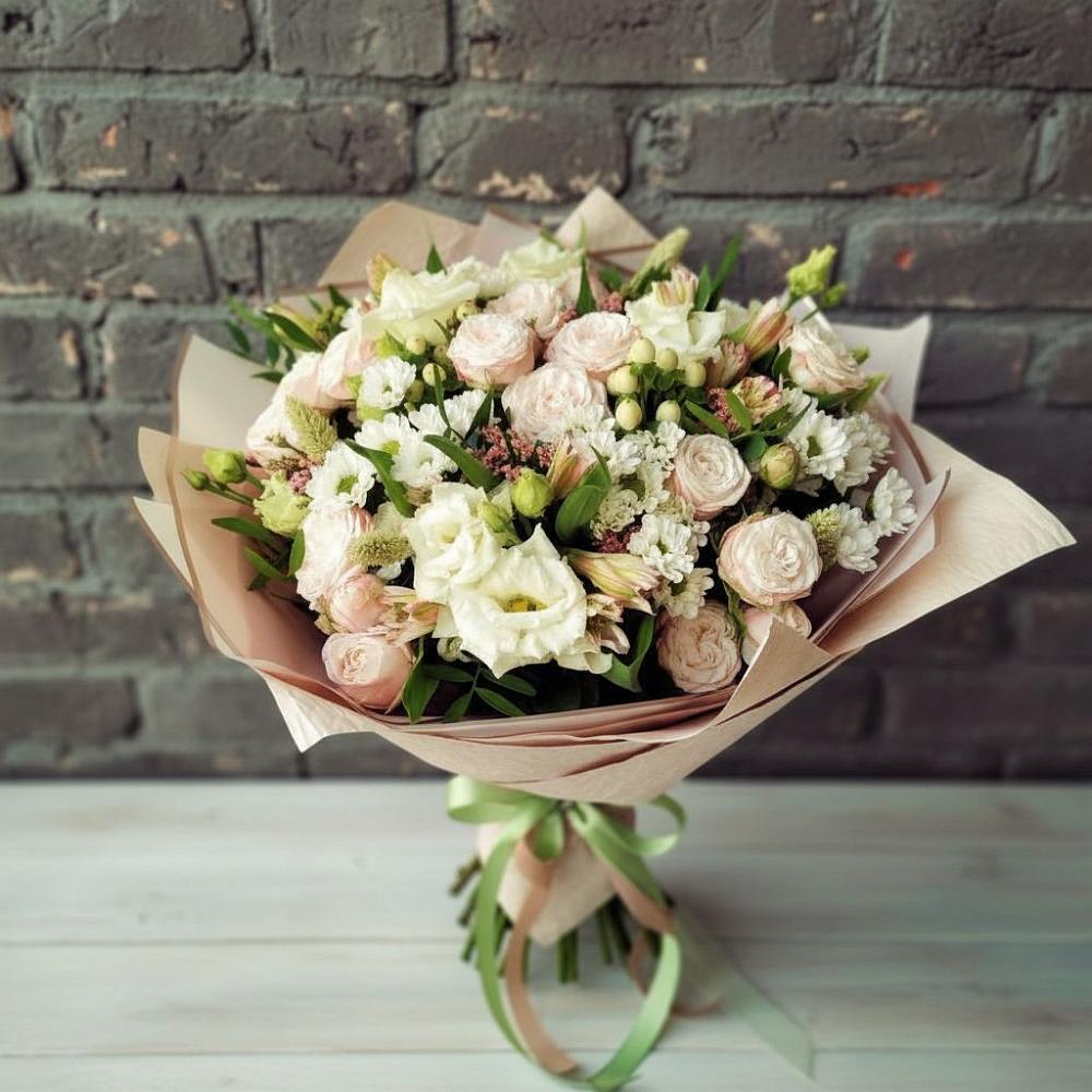 Букет цветов из: Альстромерии, Розы и Хризантемы в Морозовске