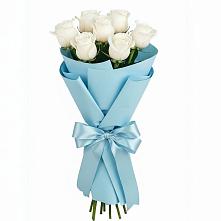 Букет 7 белых роз Проуд в Морозовске