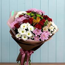 Букет цветов из:  Розы, Хризантемы и Альстромерии #REPLACE_PRED# Морозовске