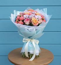 Букет цветов из:  Хризантемы и Розы #REPLACE_PRED# Морозовске