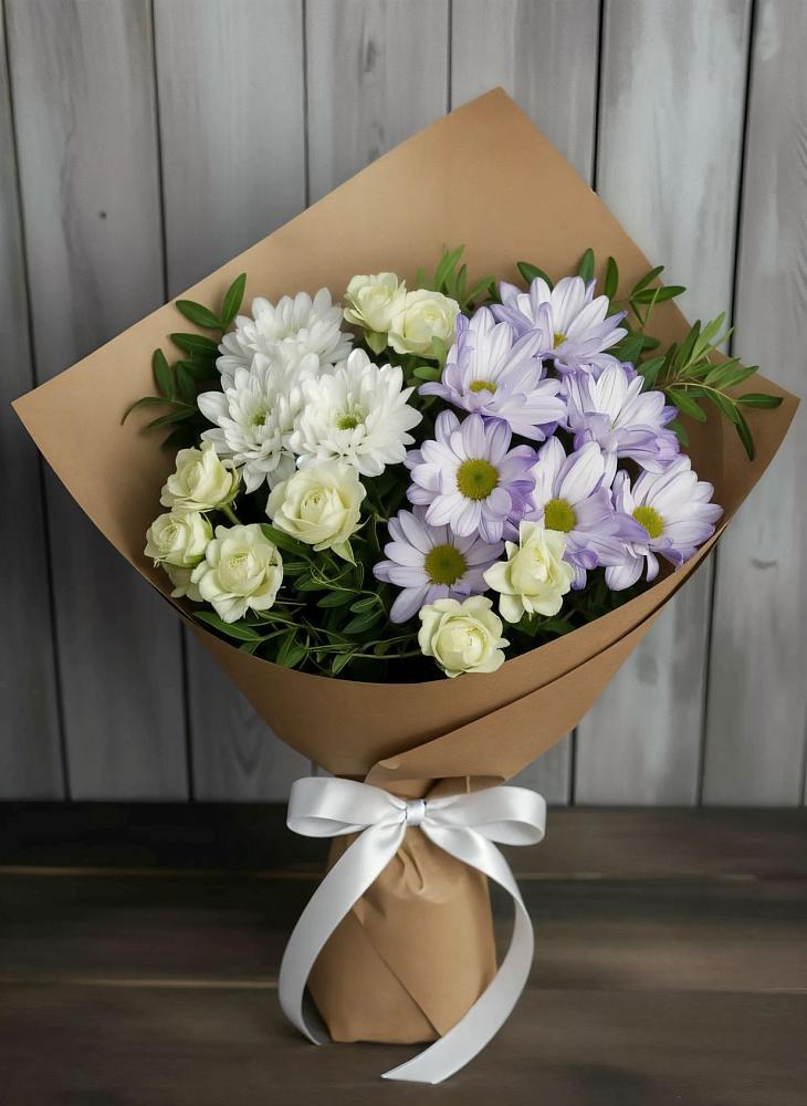 Букет цветов из: Хризантемы и Розы в Морозовске